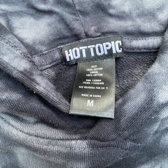 Hot Topic Tie Dye Black Flame Hoodie size Medium - Picture 5 of 8